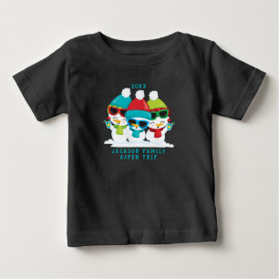 Camiseta Texto Personalizado da Família Winter de Natal par