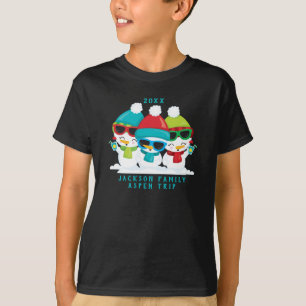 Camiseta Texto Personalizado da Família Winter de Natal par