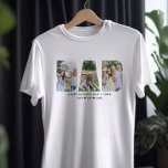 Camiseta Texto Personalizado de Colagem de Fotografias de R<br><div class="desc">T-Shirt personalizado para PAI - perfeito para dia de os pais, aniversário, novo bebê ou só porque! Carregue 3 das suas fotos favoritas que são automaticamente exibidas na forma do PAI de palavras. Você também pode editar todo o texto. Se você tiver algum problema em fazer com que suas fotos...</div>