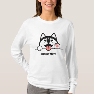 Camiseta Texto personalizado de Cute Siberian Husky