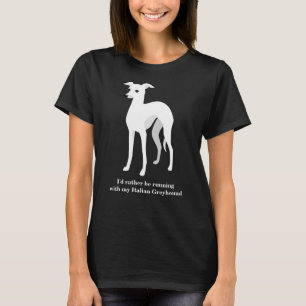 Camiseta Texto Personalizado de Greyhound Branco Italiano