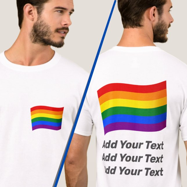 Camiseta Texto Personalizado de Impressão Orgulho gay 2 Lad (Criador carregado)