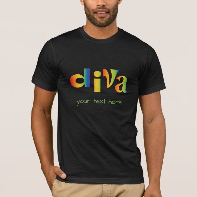 Camiseta Texto Personalizado do Arco-Íris LGBTQ Moderno (Frente)