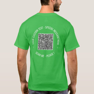 Camiseta Texto personalizado do código QR e Promocional T-S