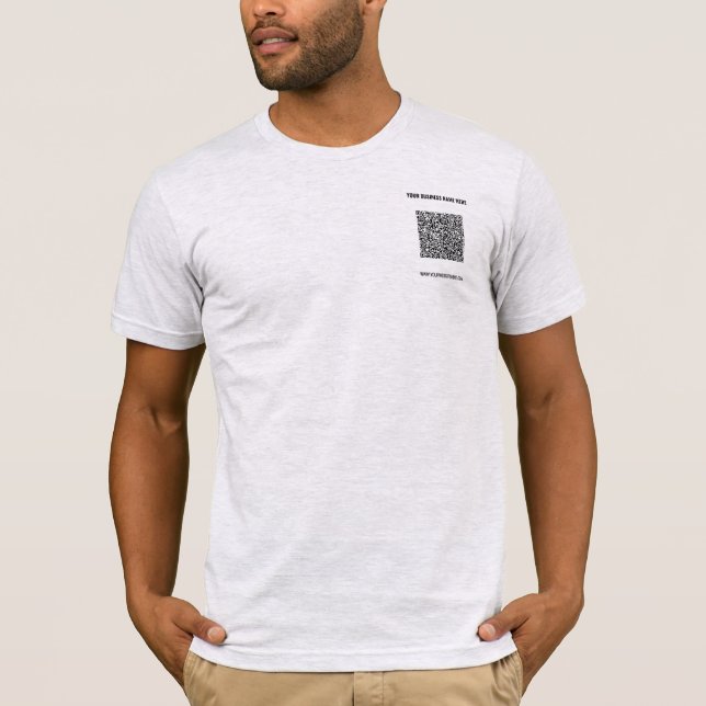 Camiseta Texto Personalizado do Código QR - Escolher Cores (Frente)