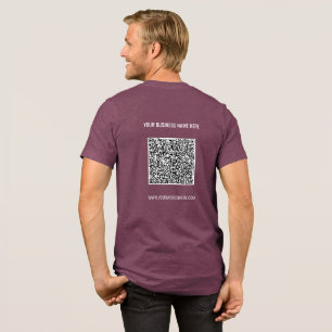 Camiseta Texto personalizado do código QR personalizado Neg