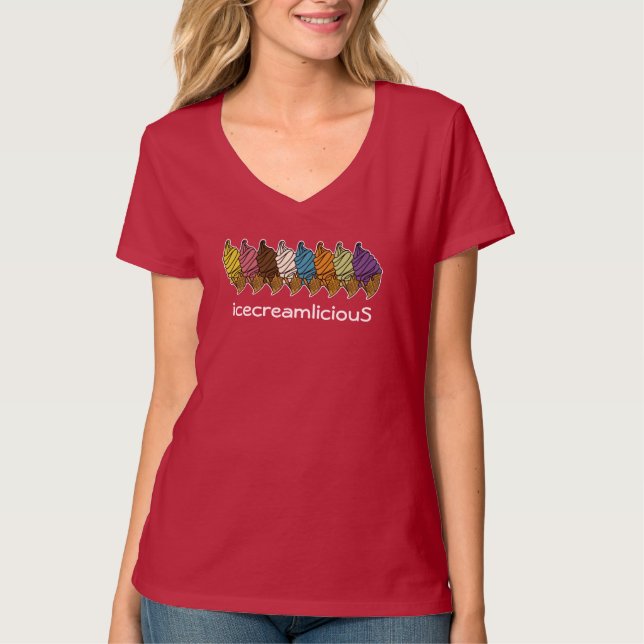 Camiseta Texto Personalizado Do Cone Do sorvete (Frente)