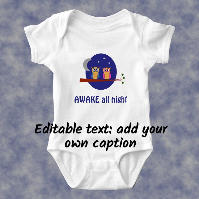 Camiseta Texto personalizado do desenho animado noturno (Criador carregado)