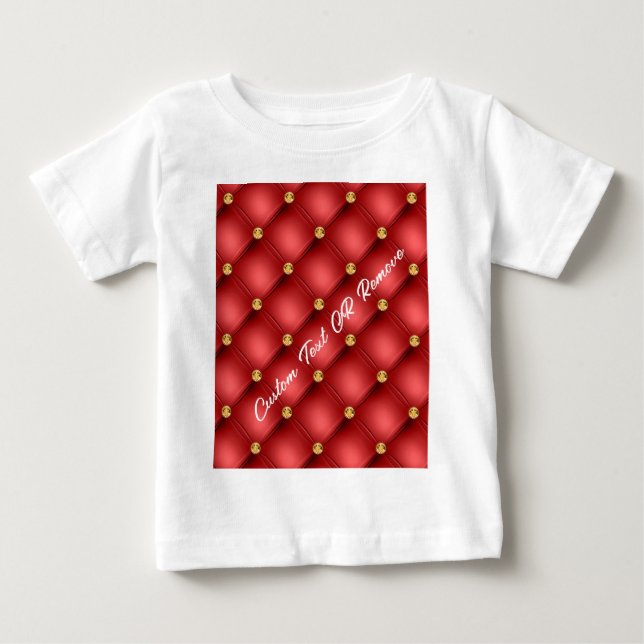 Camiseta Texto Personalizado do Diamante Vermelho Dourado N (Frente)