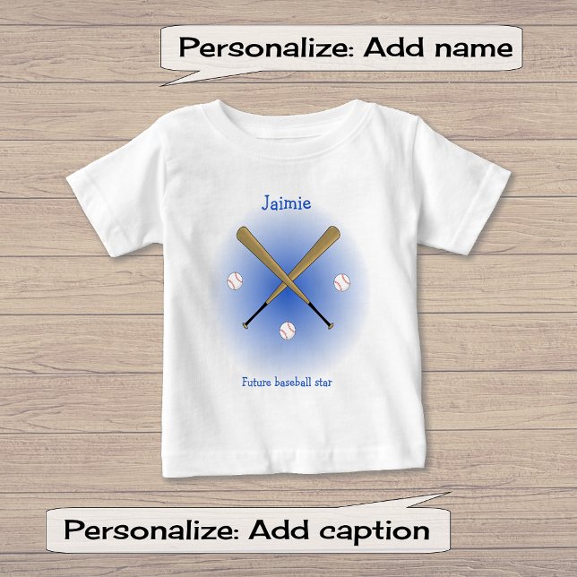 Camiseta Texto personalizado do futuro baseball star (Criador carregado)