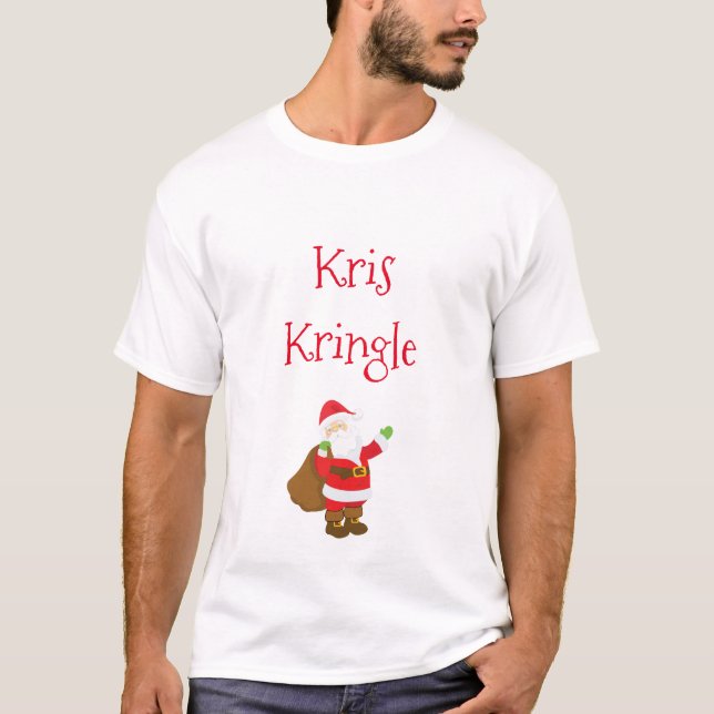 Camiseta Texto Personalizado do Kris Kringle aka Papai Noel (Frente)