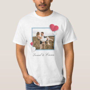 Camiseta Texto Personalizado do Nome de Foto de Casais Pers
