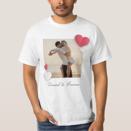 Camiseta Texto Personalizado do Nome de Foto de Casais Pers