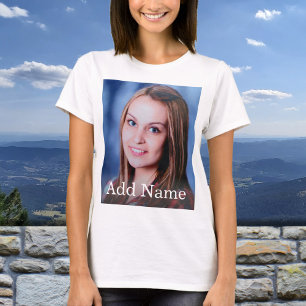 Camiseta Texto Personalizado do Nome de Foto Personalizado