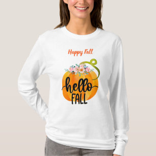 Camiseta Texto Personalizado do Outono de Alô