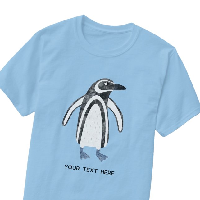 Camiseta Texto Personalizado Do Pinguim Divertido (Fun Heard and McDonald Island penguin t-shirt with custom name or text)