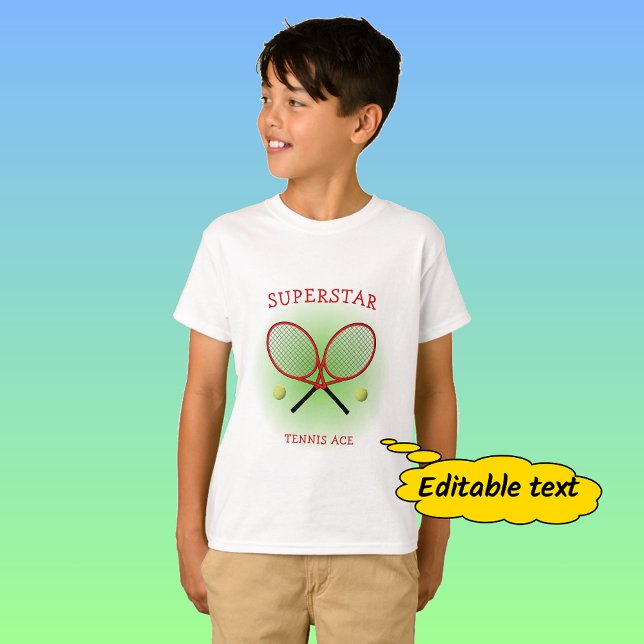 Camiseta Texto personalizado do Red tênis ace (Criador carregado)