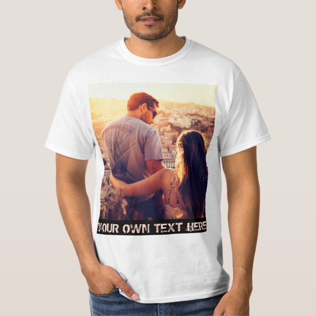 Camiseta texto personalizado e imagem vertical (Frente)