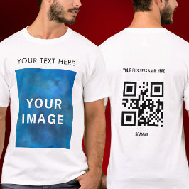 Camiseta Texto personalizado e Promocional de imagem QR Bra