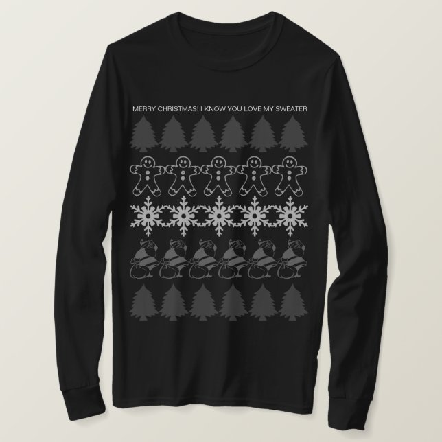 Camiseta Texto Personalizado Engraçado da Festa de Natal (Frente do Design)