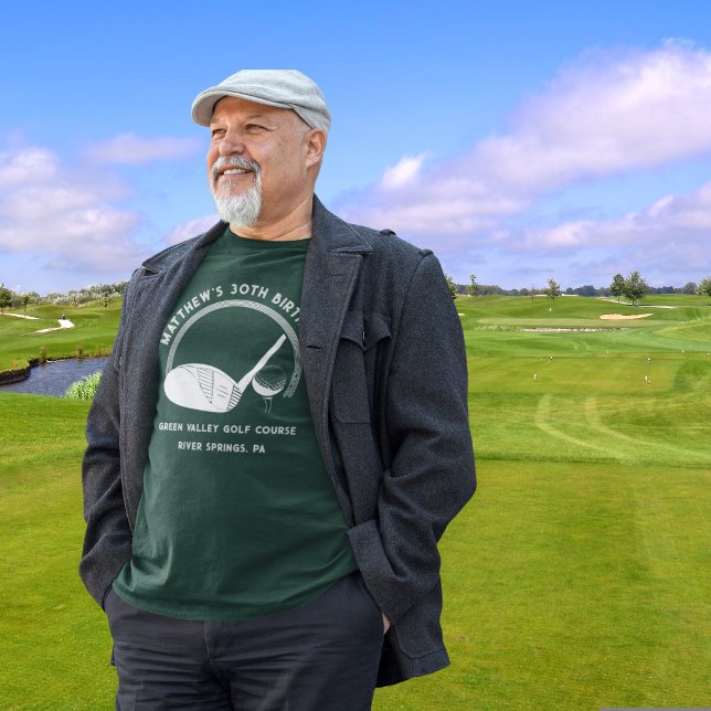 Camiseta Texto Personalizado Evento de Golfe Personalizado (Criador carregado)