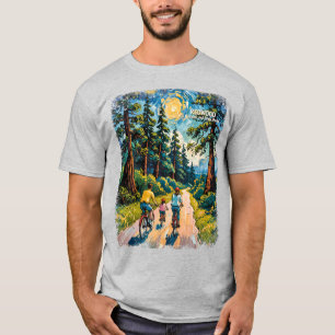 Camiseta Texto Personalizado Floresta de Redwood Família Ci
