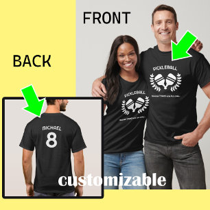 Camiseta Texto personalizado (frente e verso) Pickleball