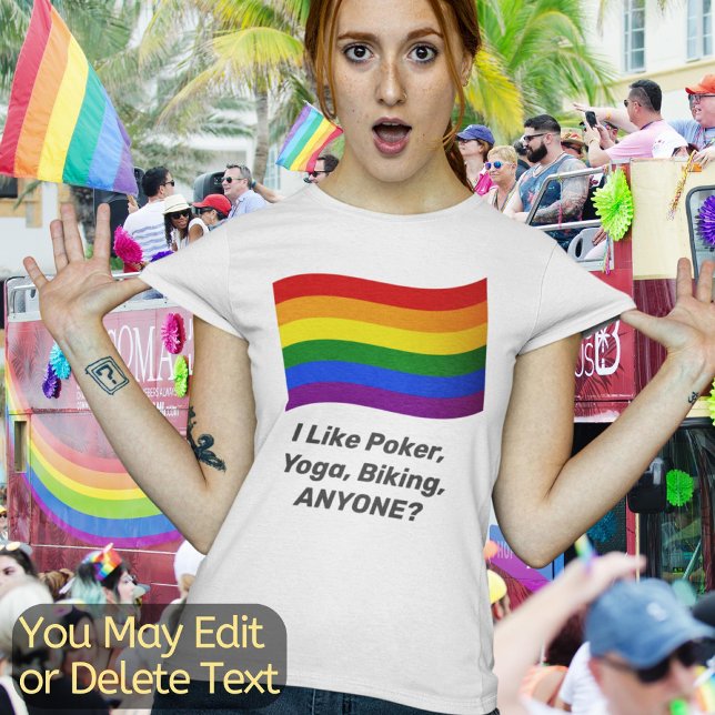 Camiseta Texto personalizado LGBT Arco-Íris Orgulho gay Sin (Criador carregado)