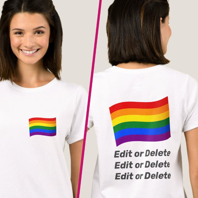 Camiseta Texto Personalizado LGBT Orgulho gay Arco-Íris Sin (Criador carregado)