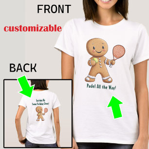 Camiseta 🎾 🎄 Texto personalizado, Natal baseado em Padel