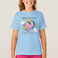 Texto Personalizado/ Pastel Unicorn Bonito Nuvens 