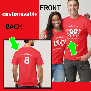Camiseta Texto personalizado RED (frente e verso) Picklebal