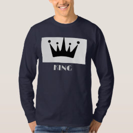 Camiseta Texto Personalizado Rei Marinho Imagem Coroa Azul 