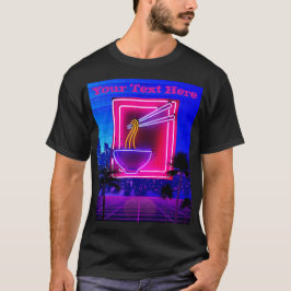 Camiseta Texto personalizado Retro de Noodles Vaporwave Neo
