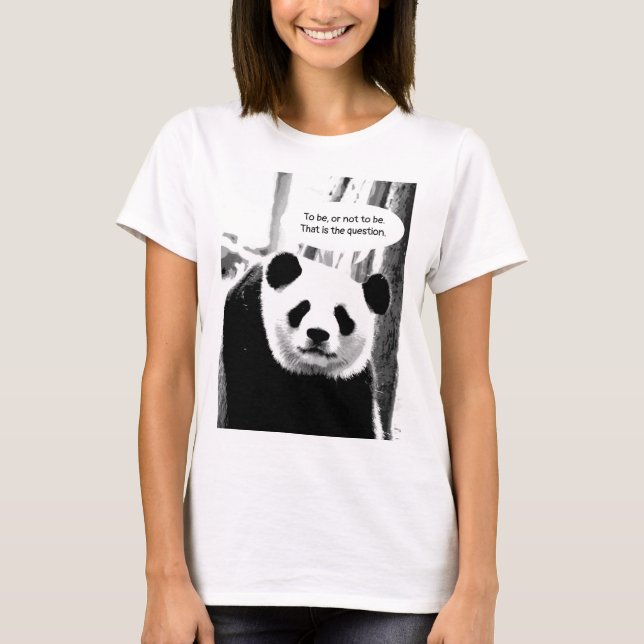Camiseta Texto Personalizável do Urso de Panda de Citação d (Frente)