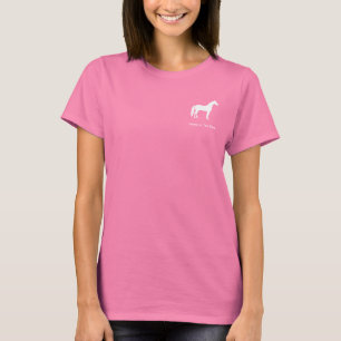 Camiseta Texto Personalizável Elegante de Cavalo Branco
