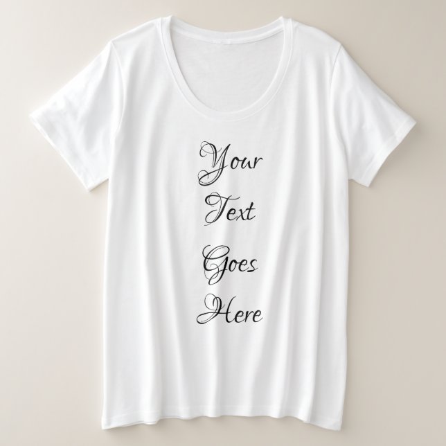 Camiseta Texto personalizável para Modelo mulheres com scri (Frente do Design)
