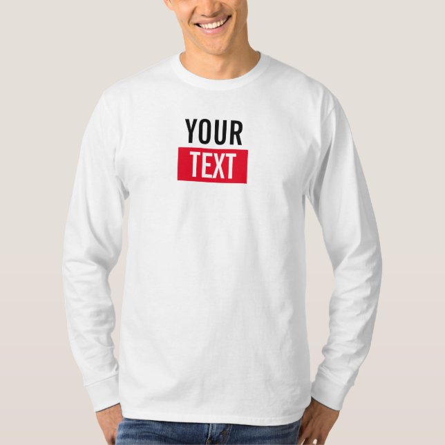 Camiseta Texto personalizável significa branco moderno de m (Frente)