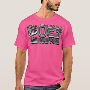 Camiseta Texto Prateado do Ano Novo 2023