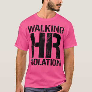 Camiseta Texto Preto da Vintage com Violação de RH Andando