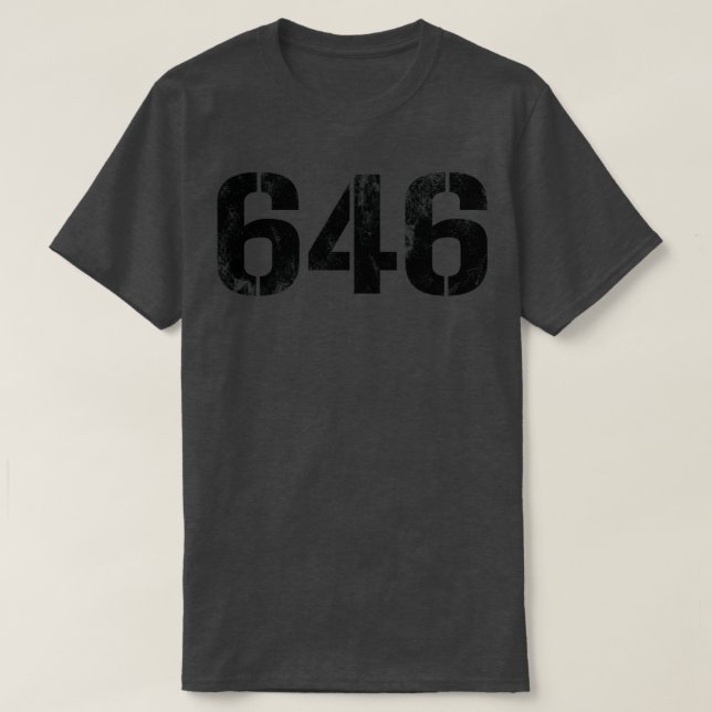 Camiseta Texto Preto de 646 Vintage (Frente do Design)