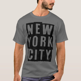 Camiseta Texto Preto de Nova Iorque Vintage