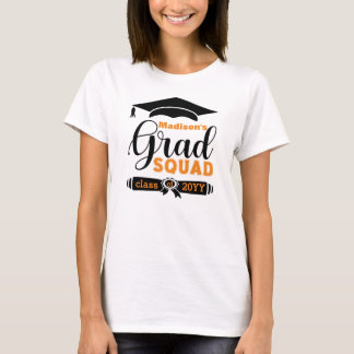 Camiseta Texto Preto e Laranja Personalizado Mulheres Branc