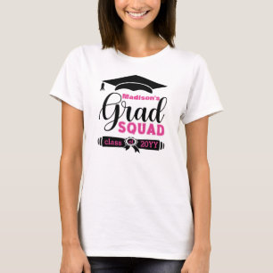 Camiseta Texto preto e rosa personalizado mulheres branco F