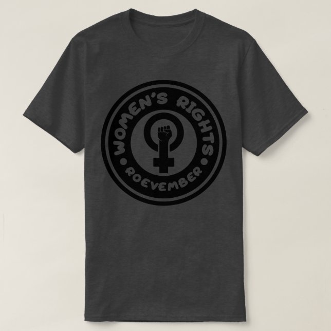 Camiseta Texto Preto para Lembrete dos Direitos das Mulhere (Frente do Design)