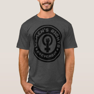 Camiseta Texto Preto para Lembrete dos Direitos das Mulhere