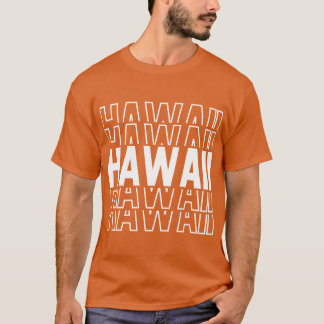Camiseta Texto Repetido do Estado do Havaí