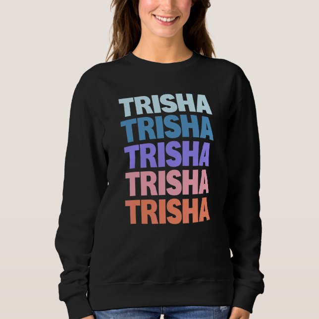Camiseta Texto Repetido Moderno Trisha (Frente)
