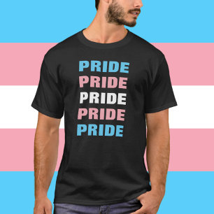 Camiseta Texto Repetido Personalizável do Orgulho Transgêne
