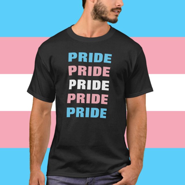 Camiseta Texto Repetido Personalizável do Orgulho Transgêne (Criador carregado)